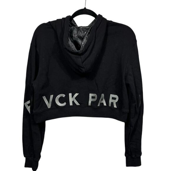 BLVCK Black Bold Cropped Hoodie / Size-Small - Picture 6 of 16